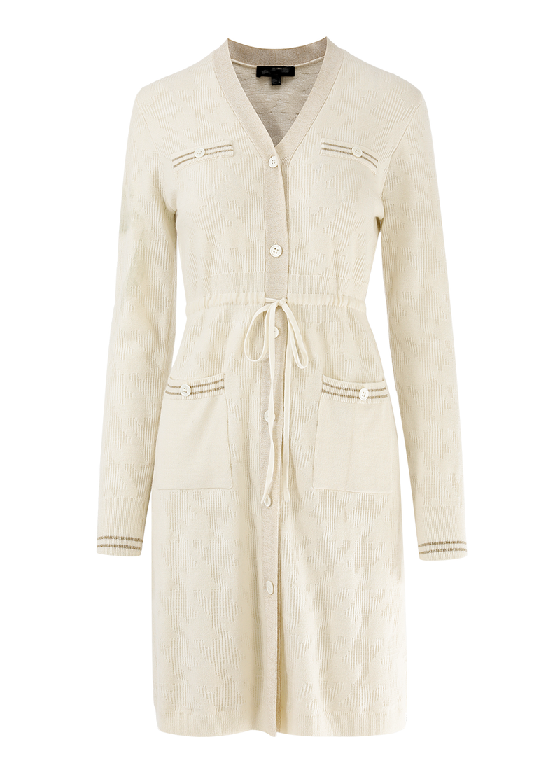 SALAZIA Ivory White Wool Blend Knit Dresses