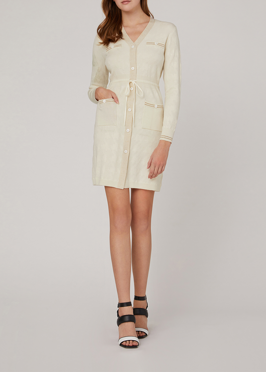 SALAZIA Ivory White Wool Blend Knit Dresses