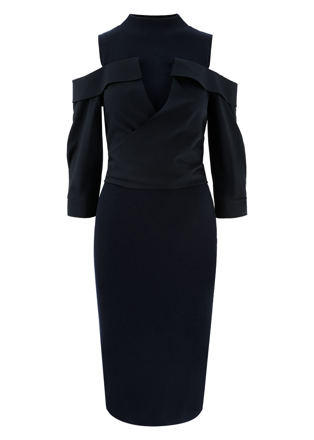 SALAZIA Deep Blue Textured Knit Dresses