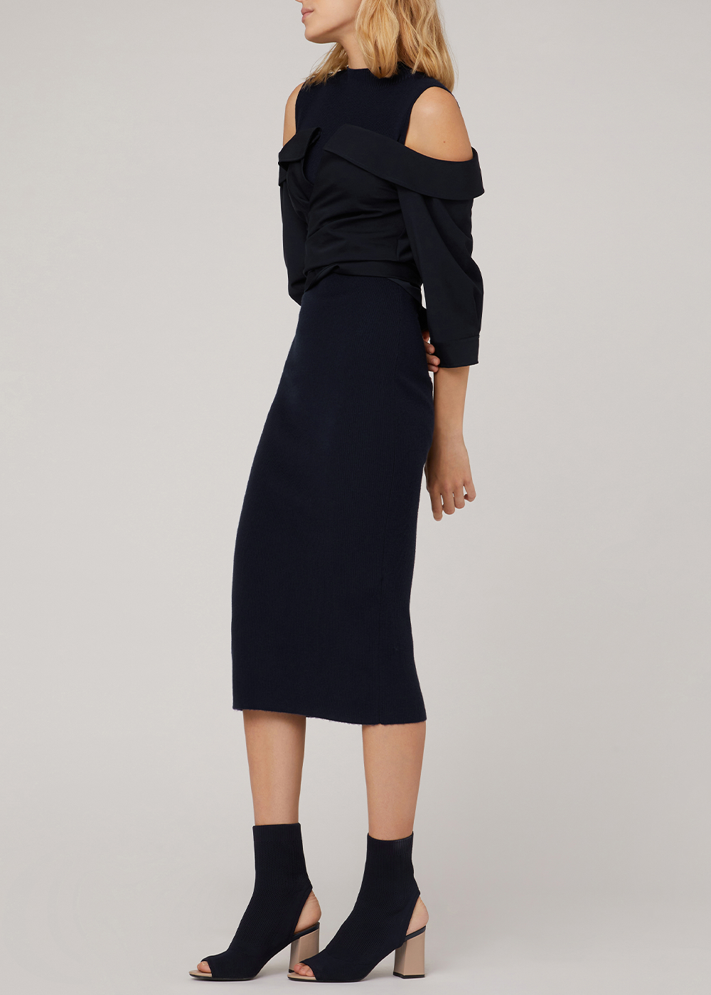 SALAZIA Deep Blue Textured Knit Dresses