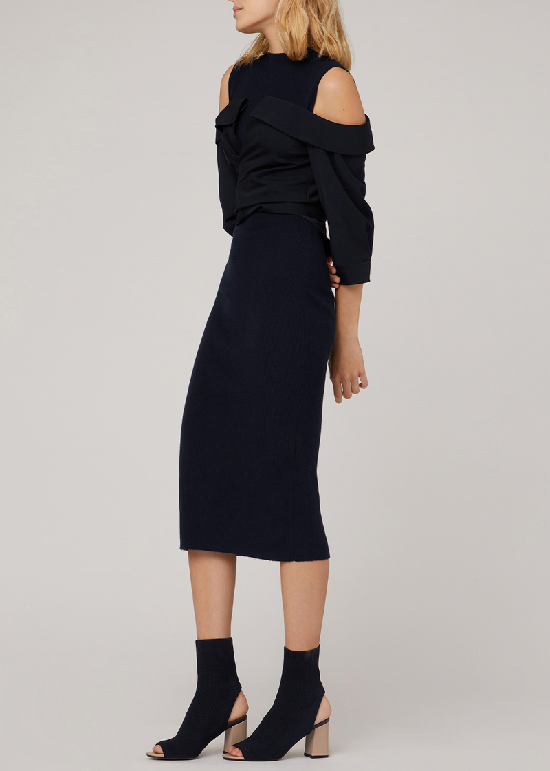 SALAZIA Deep Blue Textured Knit Dresses