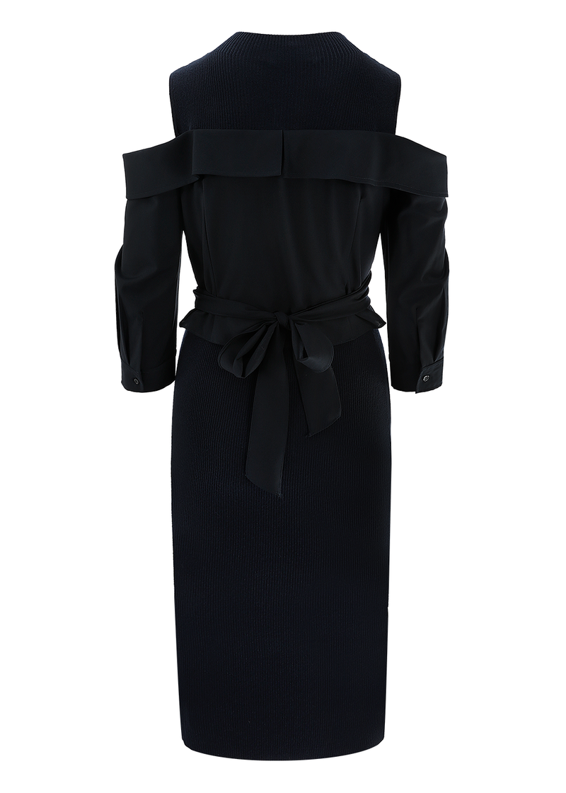 SALAZIA Deep Blue Textured Knit Dresses