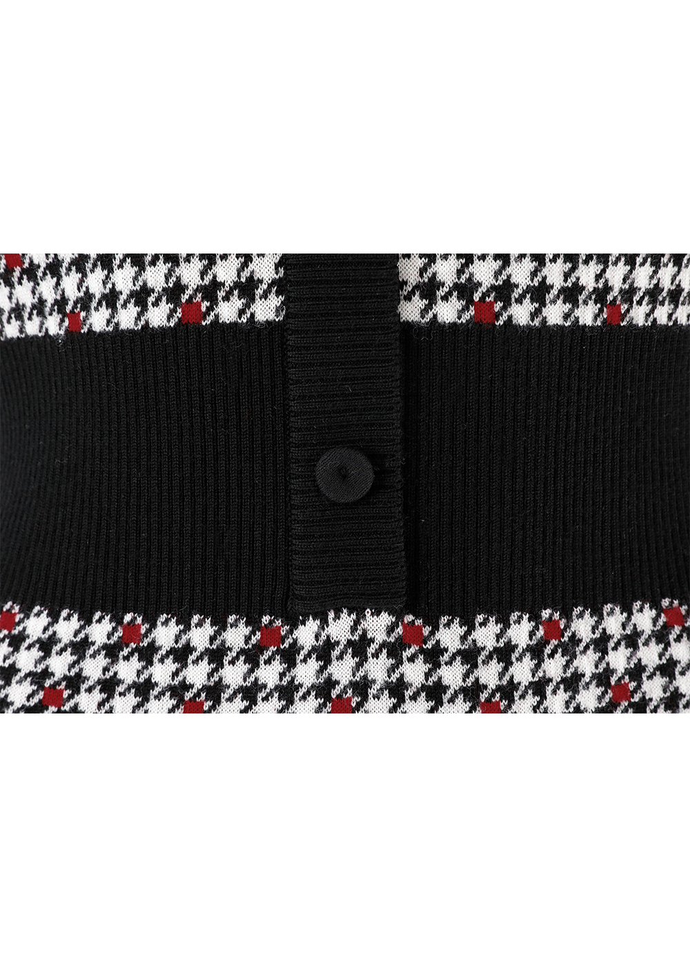 SALAZIA Black-Gray-Red Polka Dot Dresses