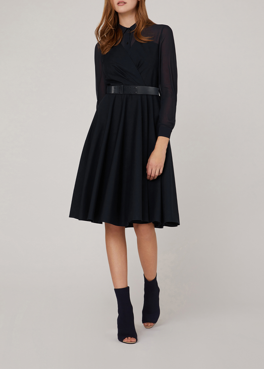 SALAZIA Midnight Blue Wool Blend Dresses