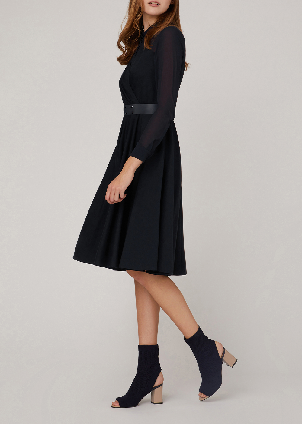 SALAZIA Midnight Blue Wool Blend Dresses