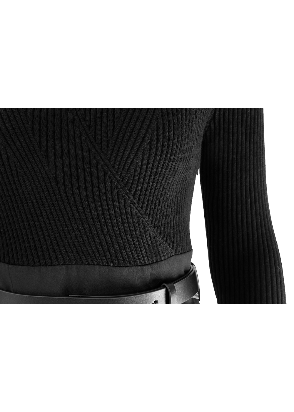 SALAZIA Lan Black Wool Blend Fit-and-Flare Dresses