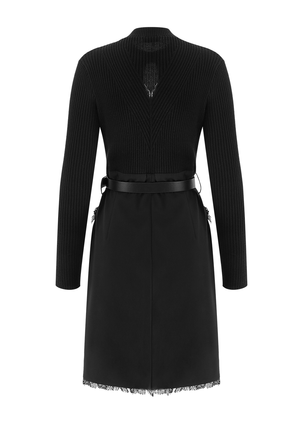 SALAZIA Lan Black Wool Blend Fit-and-Flare Dresses