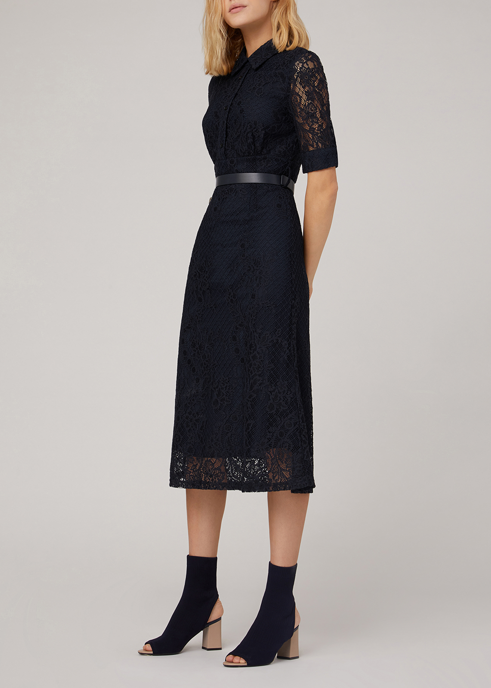 SALAZIA Midnight Blue Sleek Column Dresses