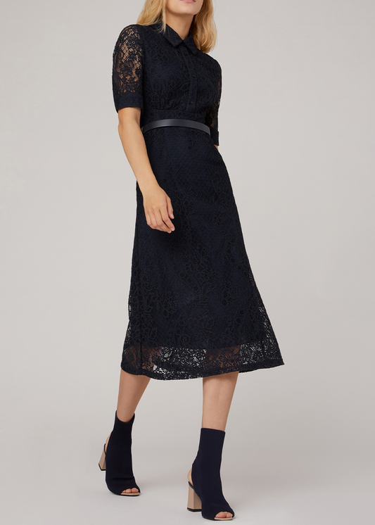 SALAZIA Midnight Blue Sleek Column Dresses