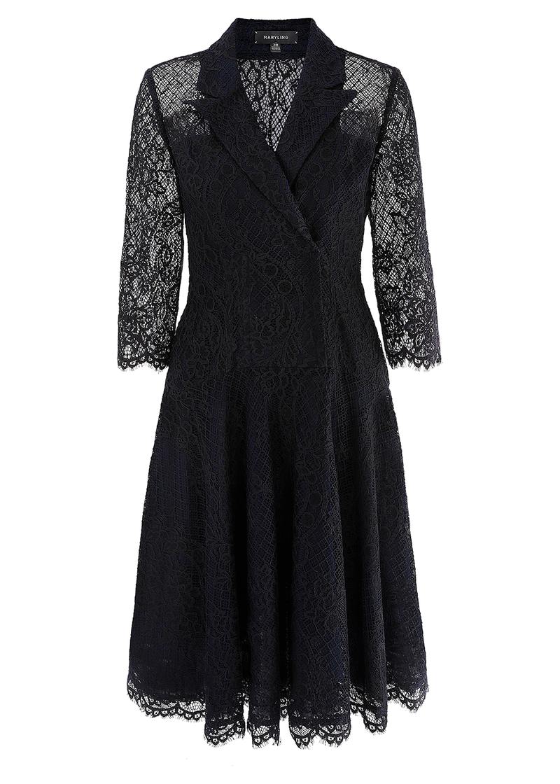 SALAZIA Midnight Blue Sculpted Midi Dresses