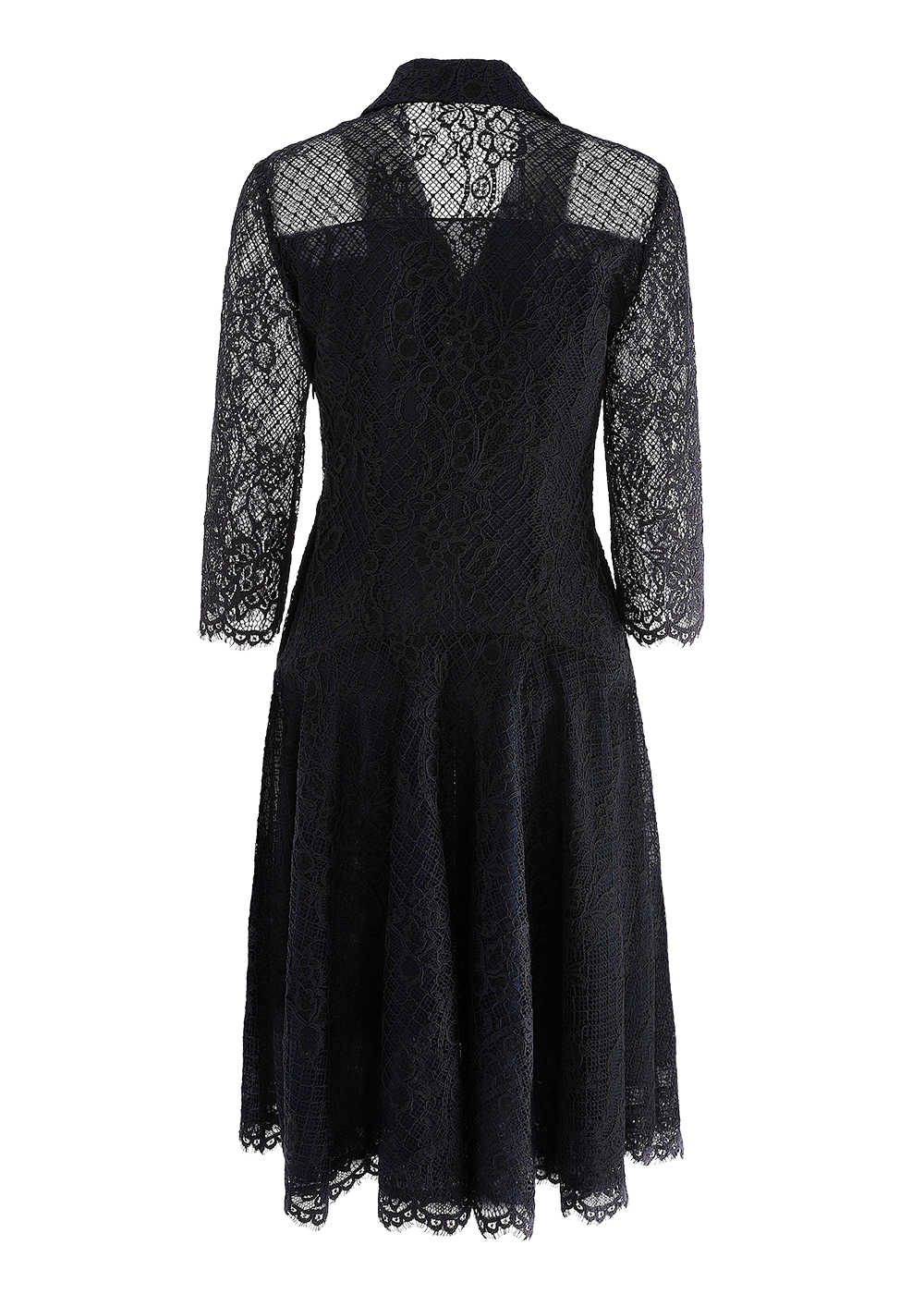 SALAZIA Midnight Blue Sculpted Midi Dresses