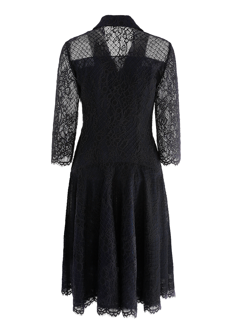 SALAZIA Midnight Blue Sculpted Midi Dresses