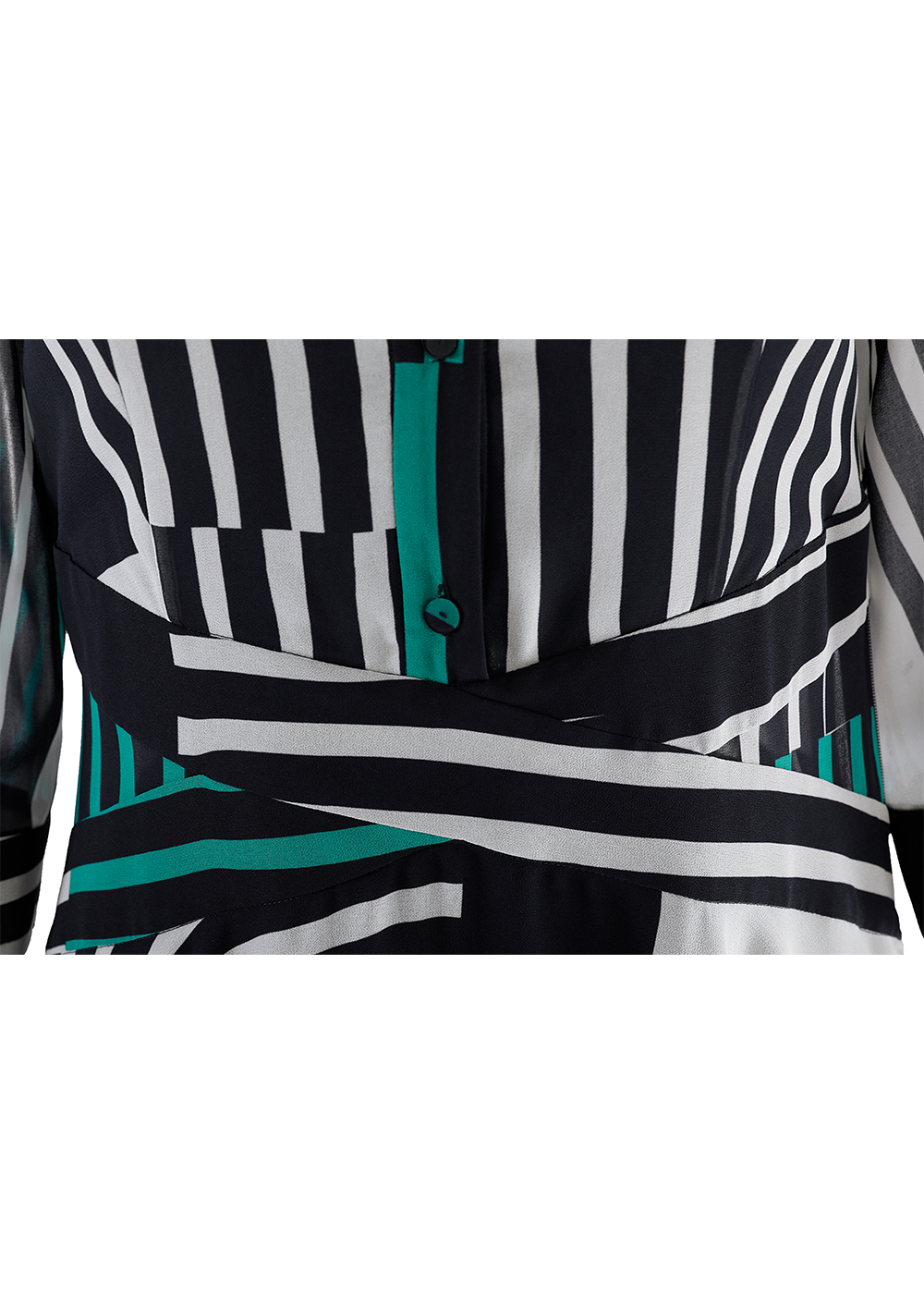 SALAZIA Blue-White-Green Stripe Dresses