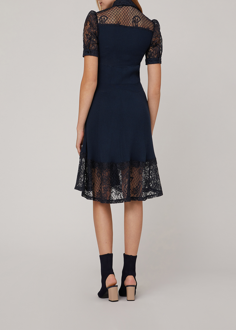 SALAZIA Deep Blue Viscose Blend Knit Dresses