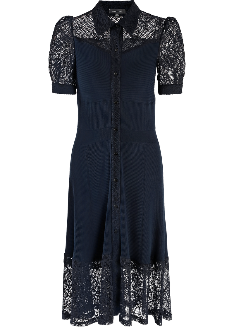 SALAZIA Deep Blue Viscose Blend Knit Dresses