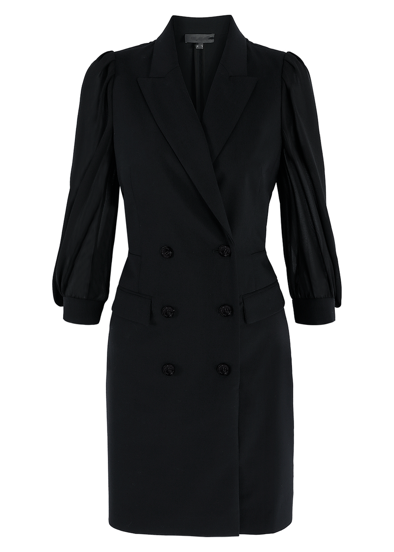 SALAZIA Lan Black Wool Blend Dresses