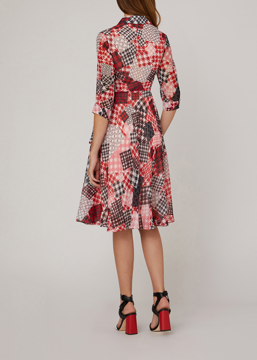 SALAZIA Pink Gingham Patchwork Dresses