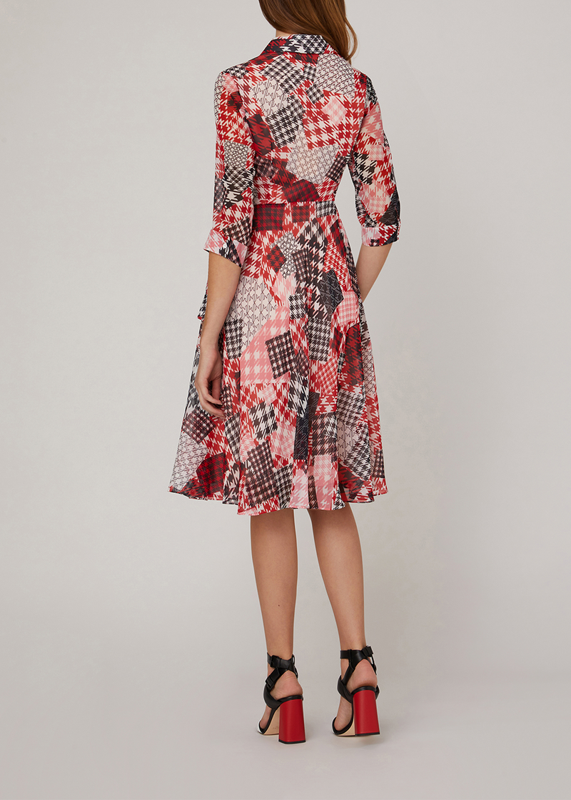 SALAZIA Pink Gingham Patchwork Dresses