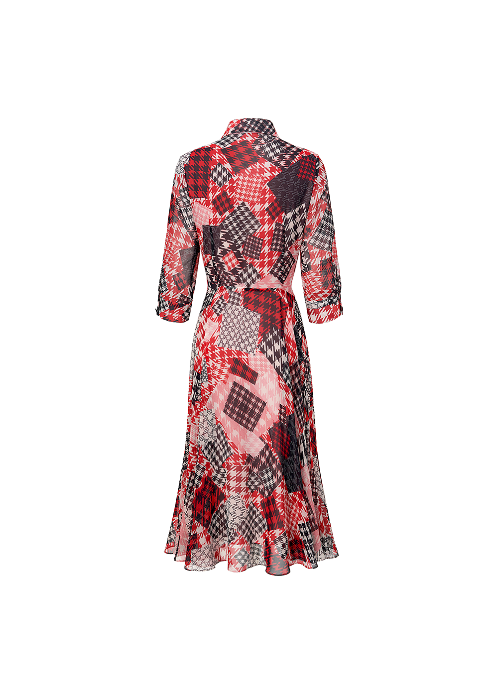 SALAZIA Pink Gingham Patchwork Dresses
