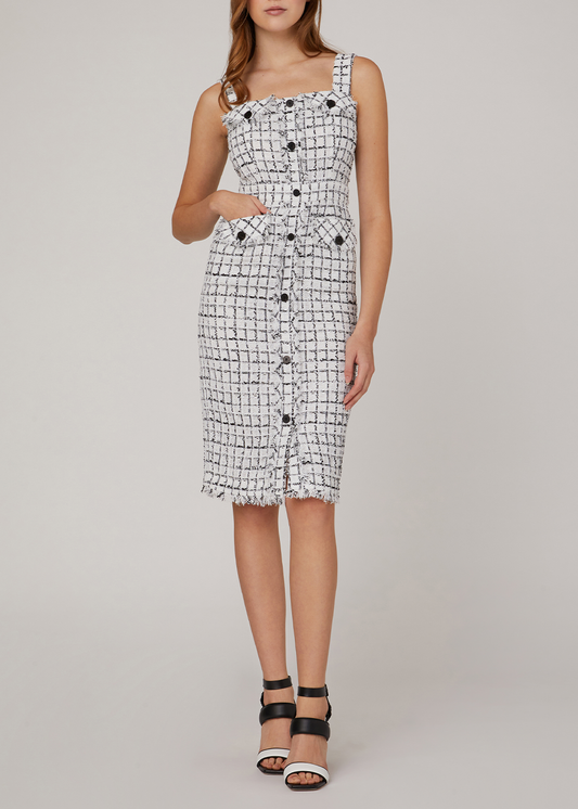 SALAZIA Monochrome Check Dresses