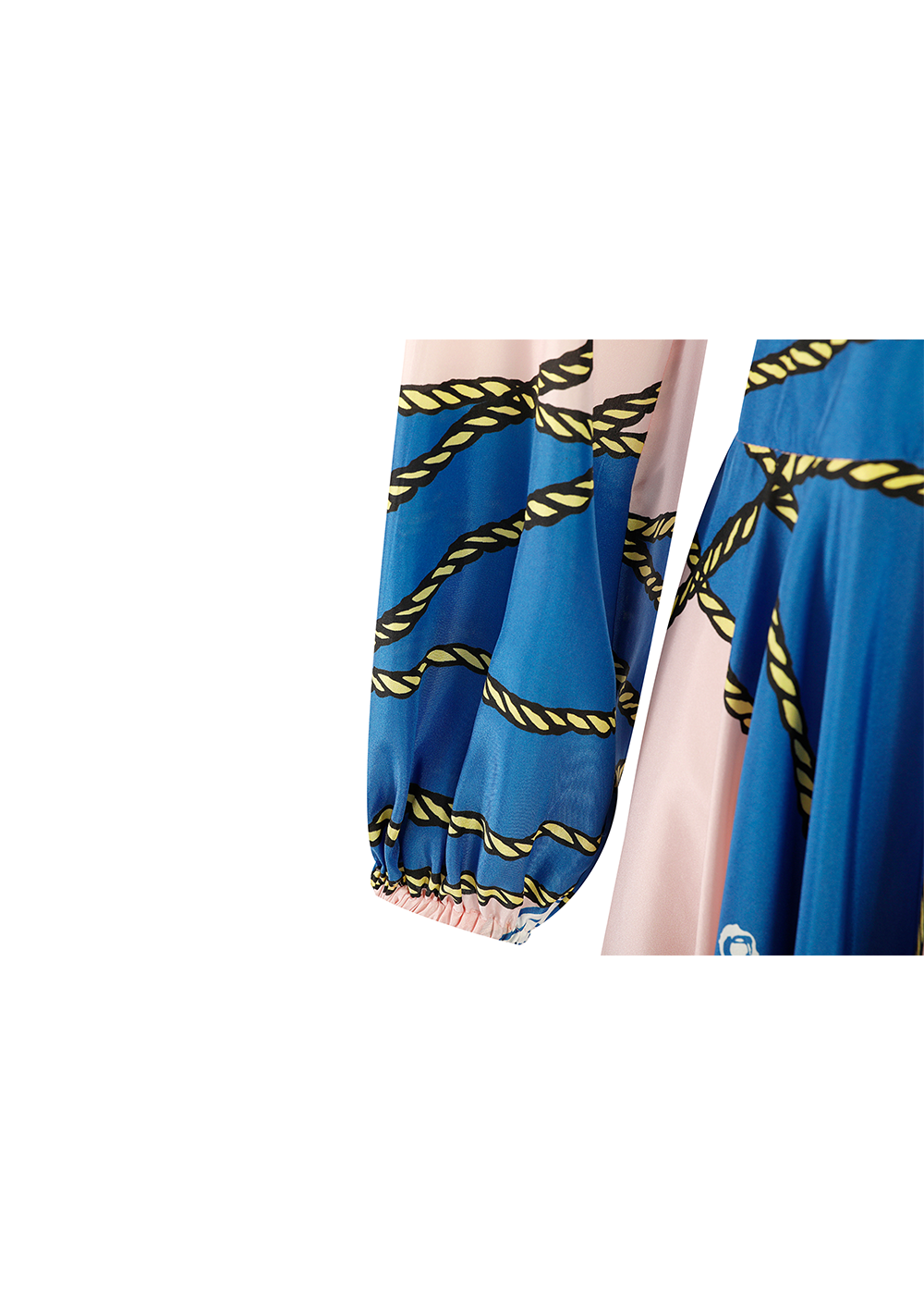SALAZIA Pink-Blue Nautical Silk Dresses