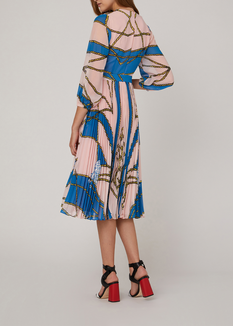 SALAZIA Pink-Blue Summer Sailing Dresses