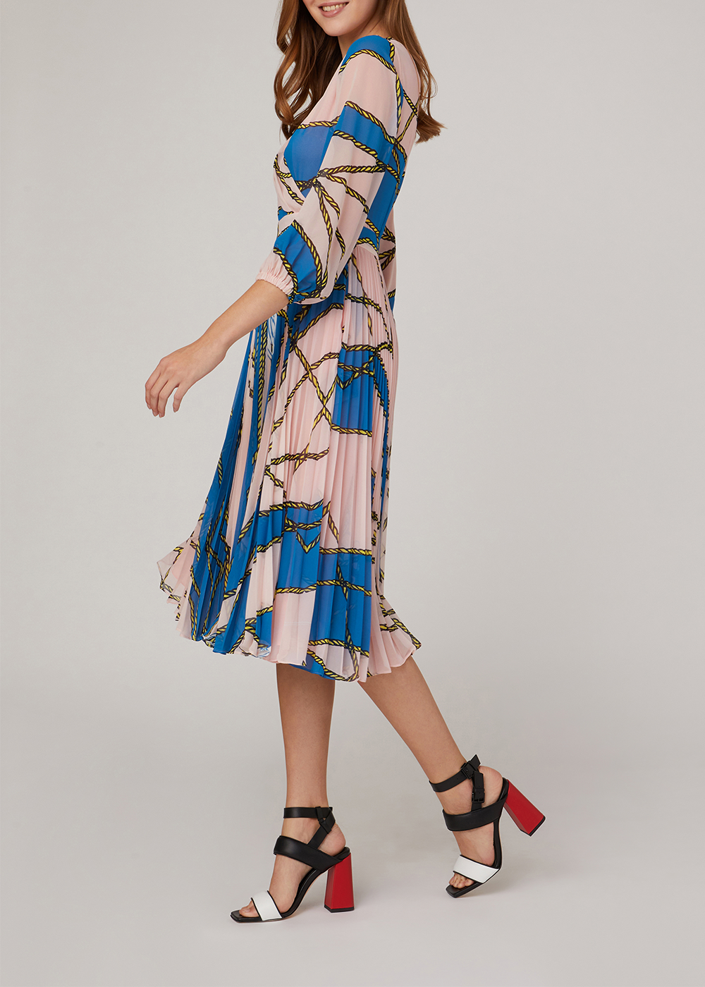SALAZIA Pink-Blue Summer Sailing Dresses