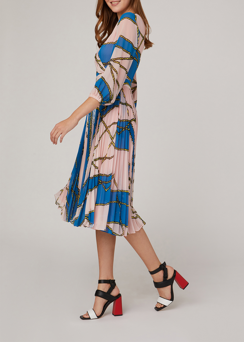 SALAZIA Pink-Blue Summer Sailing Dresses