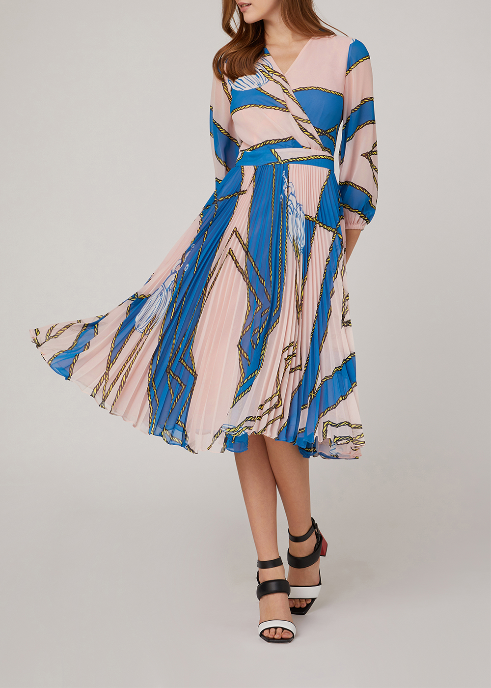 SALAZIA Pink-Blue Summer Sailing Dresses
