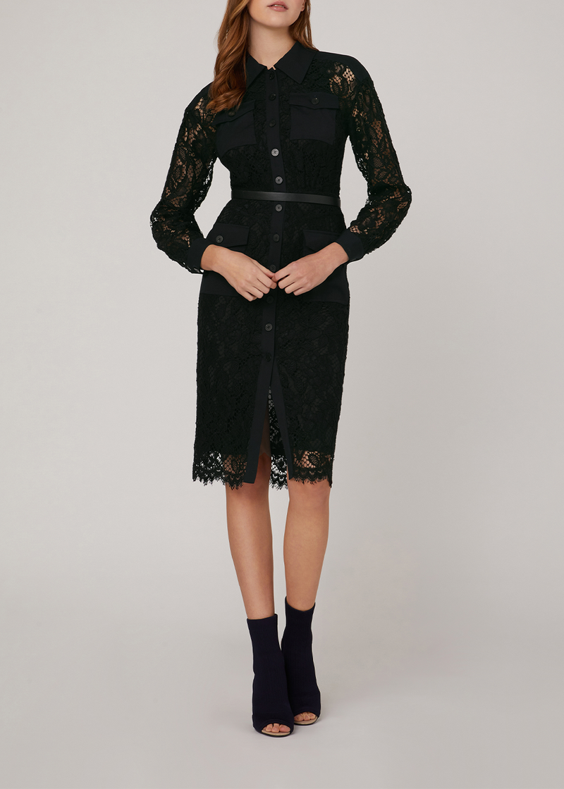 SALAZIA Black Cotton-Nylon Blend Dresses
