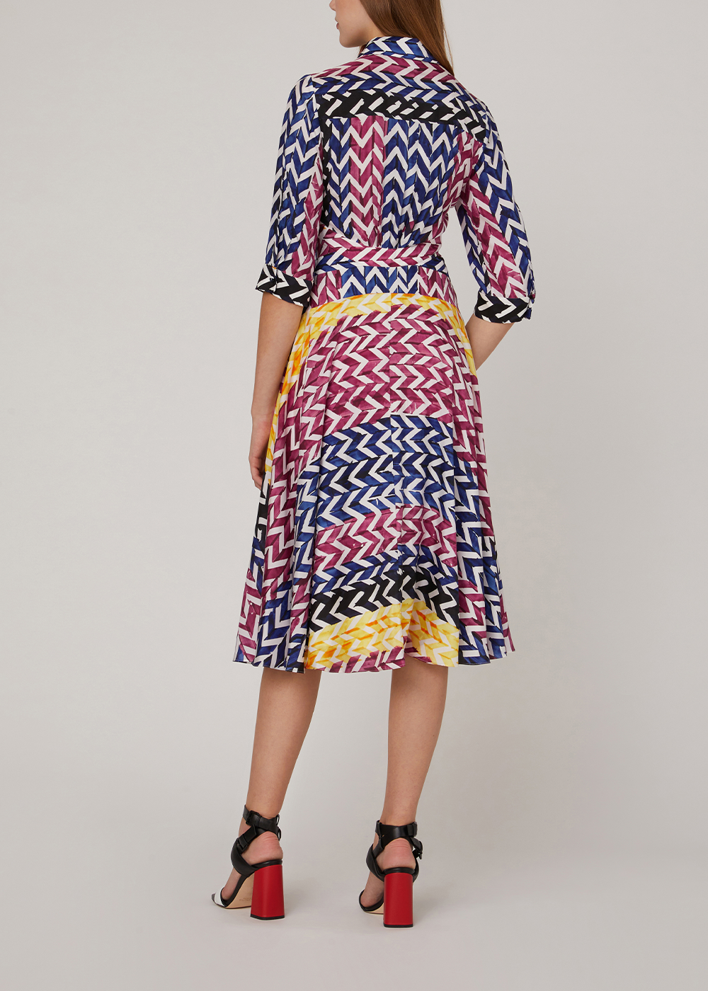 SALAZIA Colorful Woven Ribbon Stripe Silk Dresses