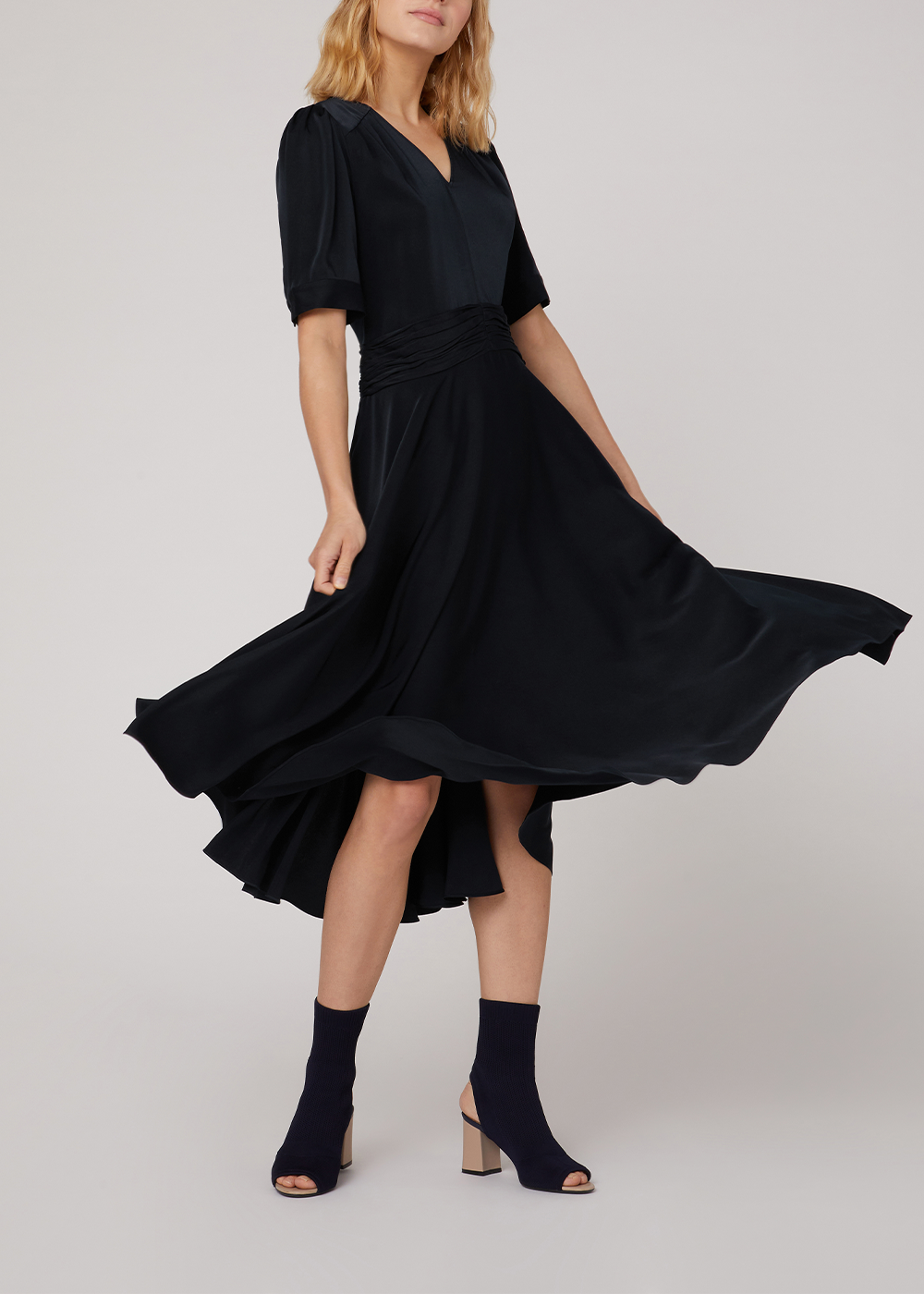SALAZIA Deep Blue Short-Sleeve Dresses