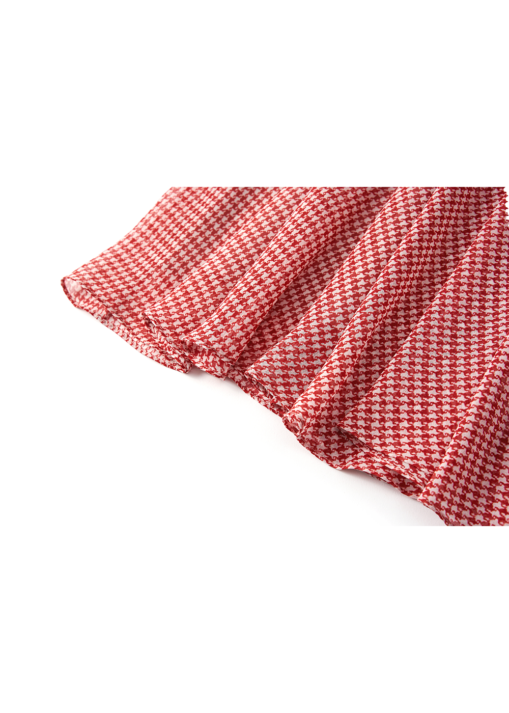 SALAZIA Red-White Houndstooth Fit-and-Flare Dresses