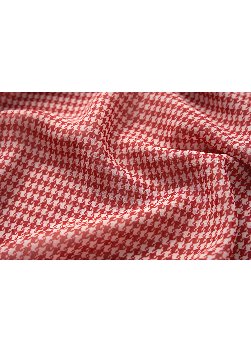 SALAZIA Red-White Houndstooth Fit-and-Flare Dresses