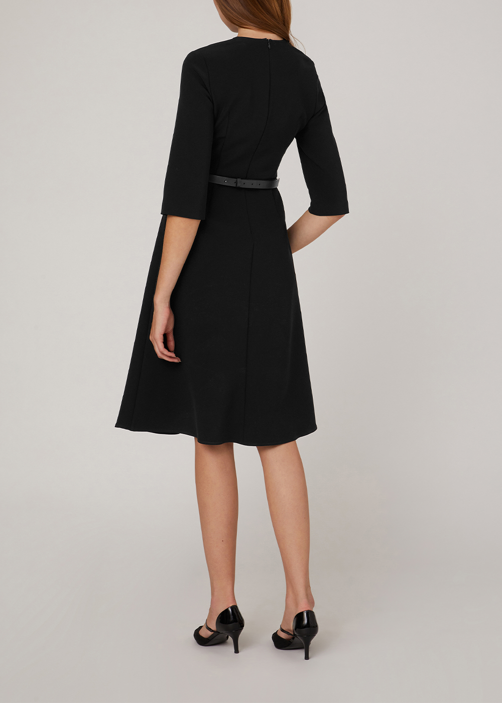 SALAZIA Black Triacetate Blend Short-Sleeve Dresses