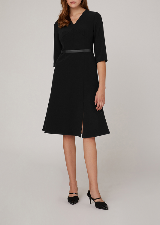 SALAZIA Black Triacetate Blend Short-Sleeve Dresses