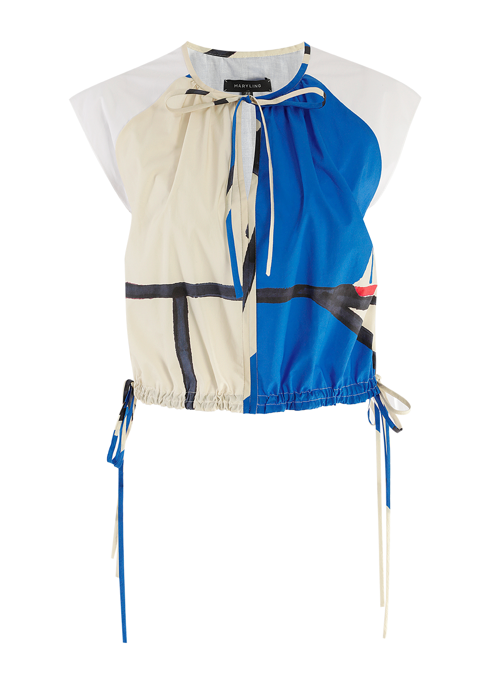 SALAZIA Blue Sailing Boat Print Blouses