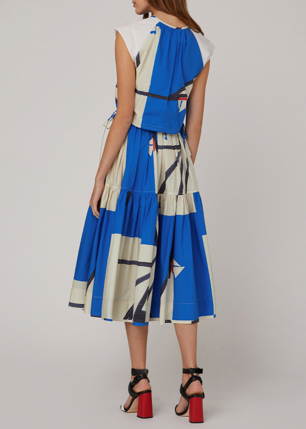 SALAZIA Blue Sailing Boat Print Blouses