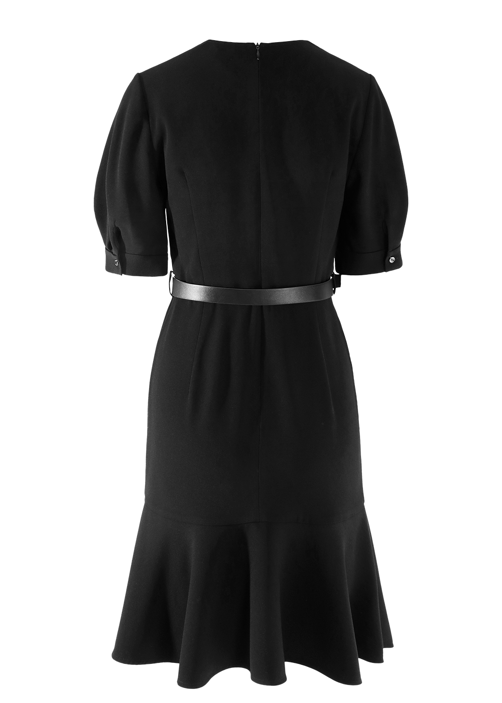 SALAZIA Black Triacetate Blend Short-Sleeve Dresses
