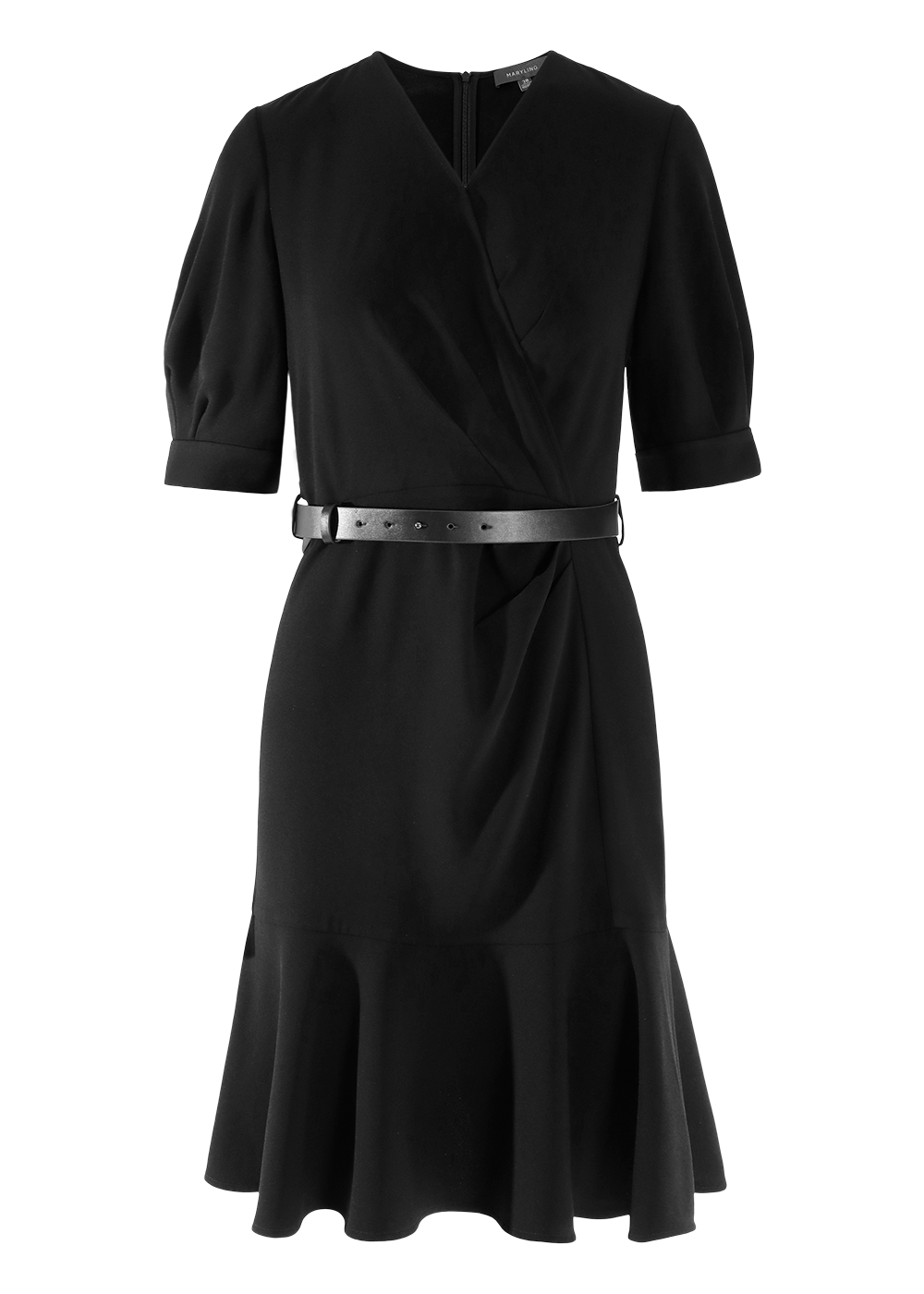 SALAZIA Black Triacetate Blend Short-Sleeve Dresses