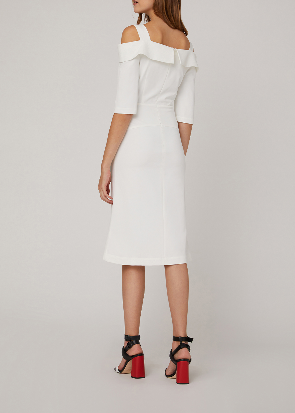 SALAZIA White Stretch Crepe Dresses