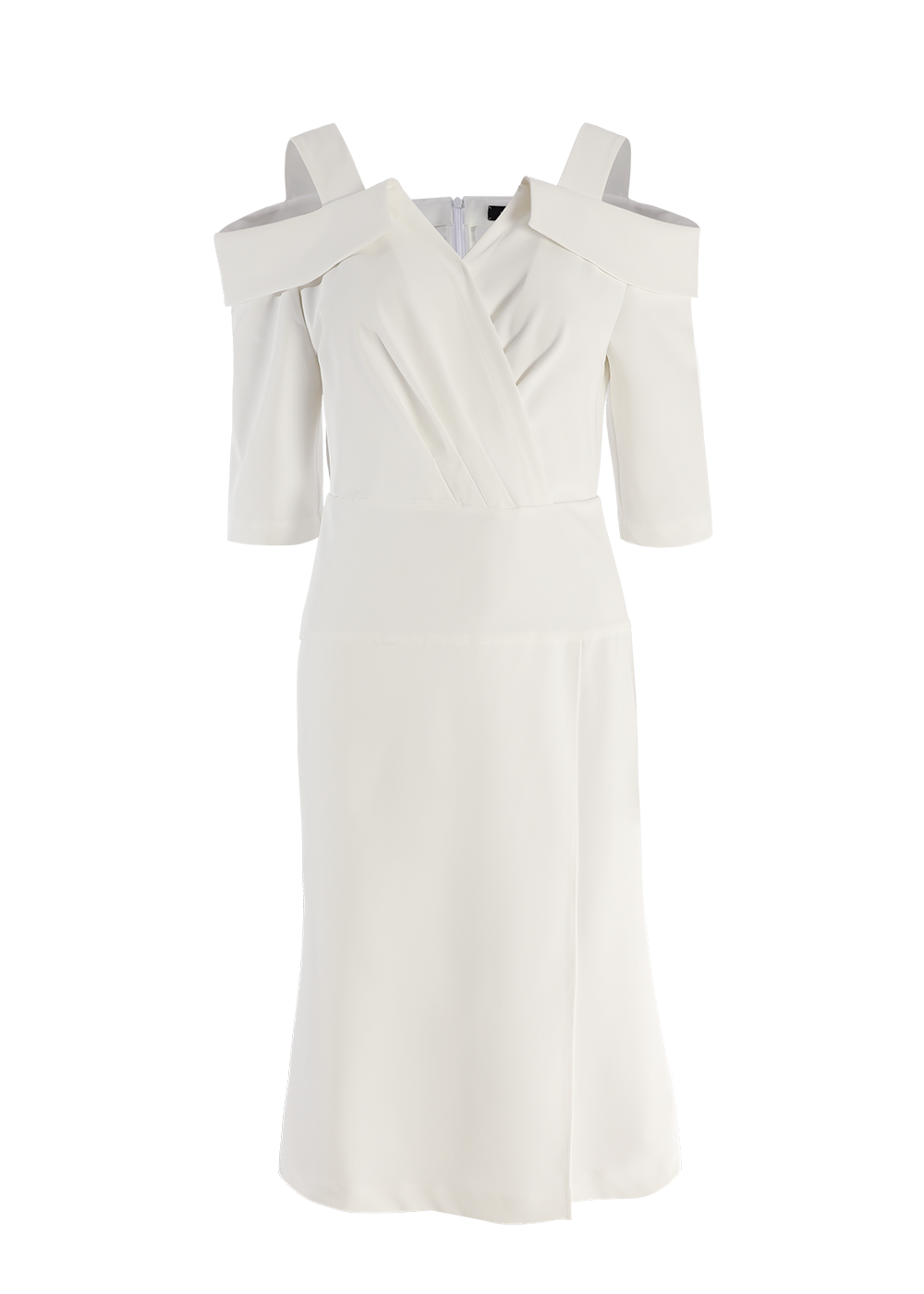 SALAZIA White Stretch Crepe Dresses