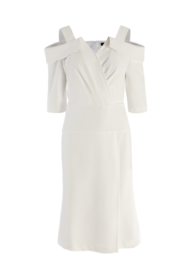 SALAZIA White Stretch Crepe Dresses
