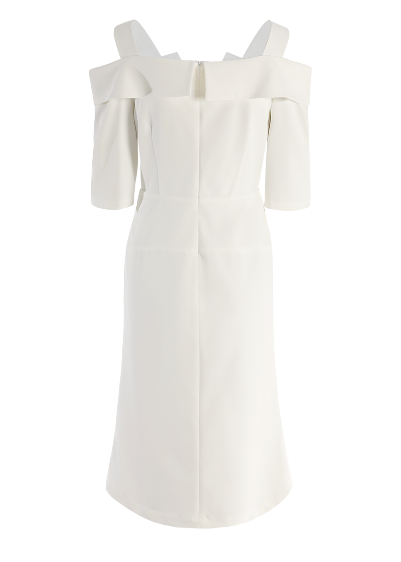 SALAZIA White Stretch Crepe Dresses