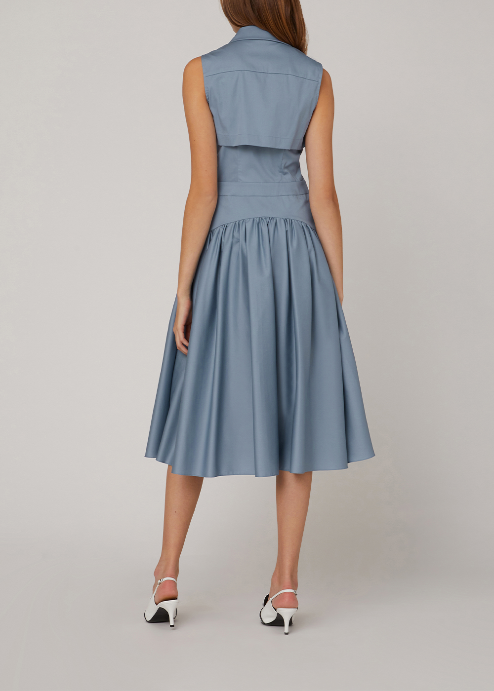 SALAZIA Misty Blue Cotton-Blend Dresses