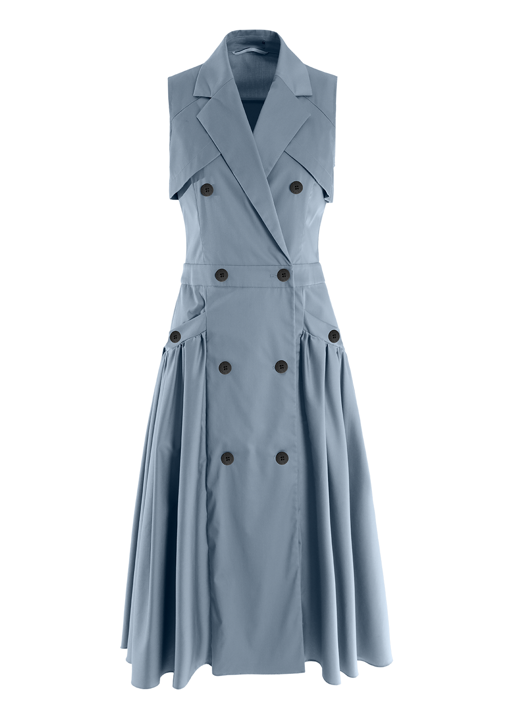 SALAZIA Misty Blue Cotton-Blend Dresses