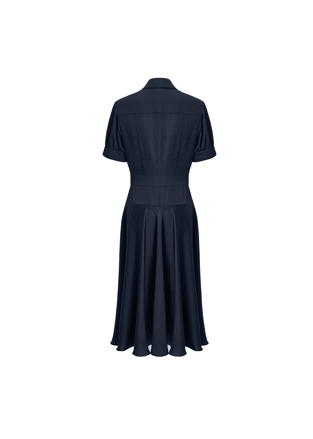 SALAZIA Deep Blue Polyester Short-Sleeve Dresses