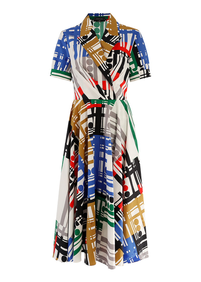 SALAZIA Colorful Musical Note Cotton Dresses