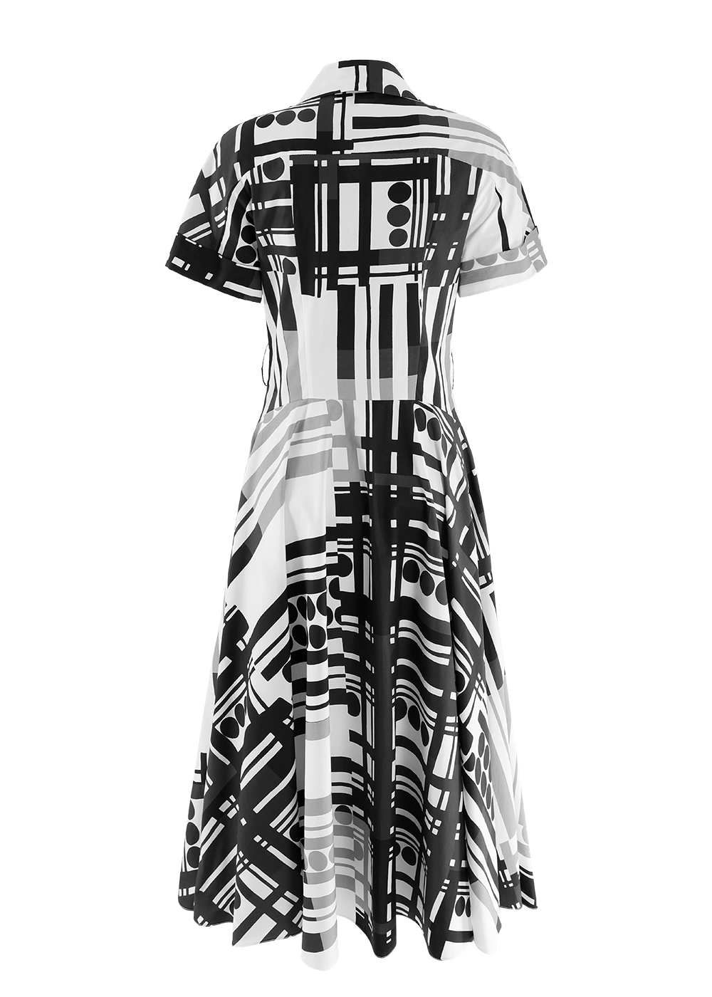 SALAZIA Black-White Impression Cotton Dresses