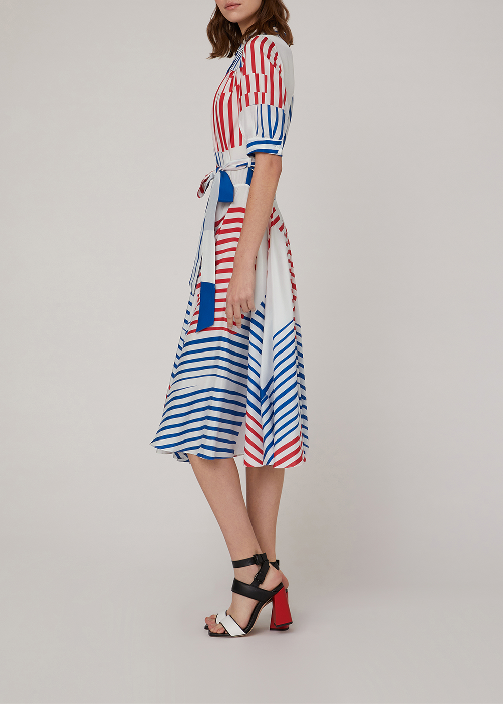SALAZIA Nautical Stripe Silk Dresses